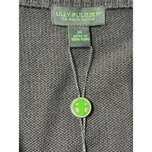 Lilly Pulitzer Wells Sweater Mens XL Navy Full Zip Elbow Patches  NWT #69046 - Picture 5 of 16